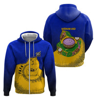 Kosrae Fafa Culinary Heritage Zip Hoodie Kosraean Gold Taro Tradition Illustration With Coconut Leaves