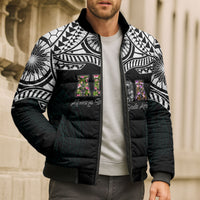AIGA Always In Gods Arms Samoa Bomber Puffer Jacket Polynesian Tribal Tattoo Art Family Heritage Faith
