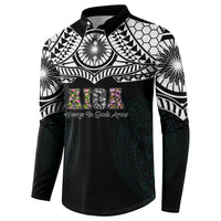 AIGA Always In Gods Arms Samoa Button Sweatshirt Polynesian Tribal Tattoo Art Family Heritage Faith