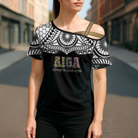 AIGA Always In Gods Arms Samoa Cross Shoulder Shirt Polynesian Tribal Tattoo Art Family Heritage Faith