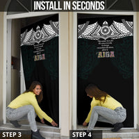 AIGA Always In Gods Arms Samoa Door Cover Polynesian Tribal Tattoo Art Family Heritage Faith