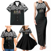 AIGA Always In Gods Arms Samoa Family Matching Tank Maxi Dress and Hawaiian Shirt Polynesian Tribal Tattoo Art Family Heritage Faith