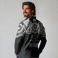 AIGA Always In Gods Arms Samoa Long Sleeve Polo Shirt Polynesian Tribal Tattoo Art Family Heritage Faith