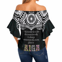 AIGA Always In Gods Arms Samoa Off Shoulder Wrap Waist Top Polynesian Tribal Tattoo Art Family Heritage Faith