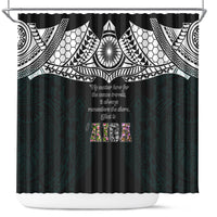 AIGA Always In Gods Arms Samoa Shower Curtain Polynesian Tribal Tattoo Art Family Heritage Faith