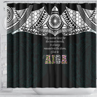 AIGA Always In Gods Arms Samoa Shower Curtain Polynesian Tribal Tattoo Art Family Heritage Faith