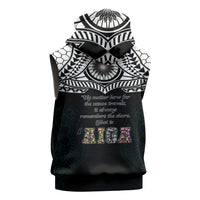 AIGA Always In Gods Arms Samoa Sleeveless Hoodie Polynesian Tribal Tattoo Art Family Heritage Faith
