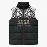 AIGA Always In Gods Arms Samoa Sleeveless Puffer Jacket Polynesian Tribal Tattoo Art Family Heritage Faith