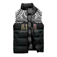 AIGA Always In Gods Arms Samoa Sleeveless Puffer Jacket Polynesian Tribal Tattoo Art Family Heritage Faith