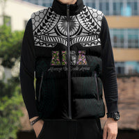 AIGA Always In Gods Arms Samoa Sleeveless Puffer Jacket Polynesian Tribal Tattoo Art Family Heritage Faith