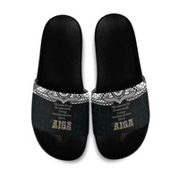 AIGA Always In Gods Arms Samoa Slide Sandals Polynesian Tribal Tattoo Art Family Heritage Faith