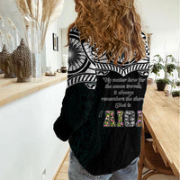 AIGA Always In Gods Arms Samoa Women Casual Shirt Polynesian Tribal Tattoo Art Family Heritage Faith