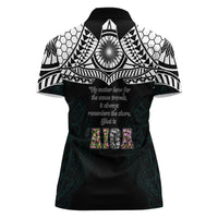 AIGA Always In Gods Arms Samoa Women Polo Shirt Polynesian Tribal Tattoo Art Family Heritage Faith