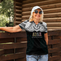 AIGA Always In Gods Arms Samoa Women Polo Shirt Polynesian Tribal Tattoo Art Family Heritage Faith