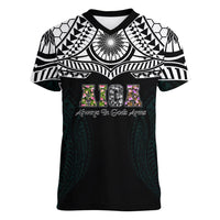AIGA Always In Gods Arms Samoa Women V-Neck T-Shirt Polynesian Tribal Tattoo Art Family Heritage Faith