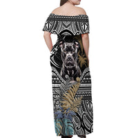 Polynesian Pitbull Off Shoulder Maxi Dress Polynesian Pattern And Pitbull TS04 - Polynesian Pride