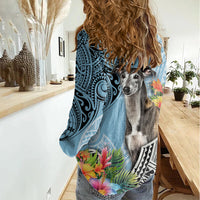Polynesian Greyhound Women Casual Shirt Polynesian Pattern And Greyhound TS04 - Polynesian Pride