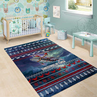 Tonga Christmas Area Rug with Singing Whale Ocean Scene National Coat of Arms - Polynesian Pride
