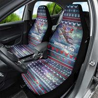 Tonga Christmas Car Seat Cover with Singing Whale Ocean Scene National Coat of Arms - Polynesian Pride