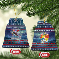 Tonga Christmas Ceramic Ornament with Singing Whale Ocean Scene National Coat of Arms - Polynesian Pride