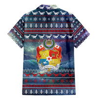 Tonga Christmas Family Matching Mermaid Dress and Hawaiian Shirt with Singing Whale Ocean Scene National Coat of Arms - Polynesian Pride