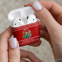 Tonga Christmas AirPods Case with Sea Turtle Coral Reef Design Snowflake Pattern and National Emblem TS04 - Polynesian Pride