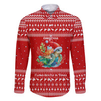 Tonga Christmas Family Matching Tank Maxi Dress and Hawaiian Shirt with Sea Turtle Coral Reef Design Snowflake Pattern and National Emblem - Polynesian Pride