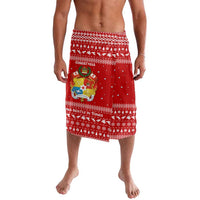 Tonga Christmas Lavalava with Sea Turtle Coral Reef Design Snowflake Pattern and National Emblem - Polynesian Pride
