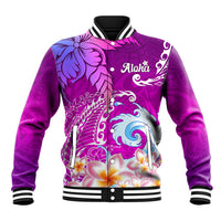 Hawaii Plumeria Flower Baseball Jacket Plumeria FLowers And Polynesian Pattern TS04 Unisex Gradient - Polynesian Pride