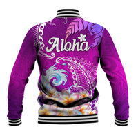 Hawaii Plumeria Flower Baseball Jacket Plumeria FLowers And Polynesian Pattern TS04 - Polynesian Pride