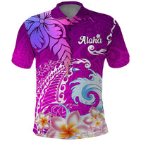 Hawaii Plumeria Flower Polo Shirt Plumeria FLowers And Polynesian Pattern TS04 Gradient - Polynesian Pride