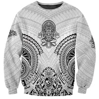 Hawaii Polynesian Sweatshirt Warrior symbol TS04 Unisex White - Polynesian Pride