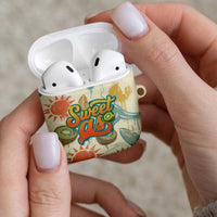 NZ Slang Sweet As Kiwi Shaka Sign AirPods Case New Zealand Surfboards Sun and Tropical Beach Retro