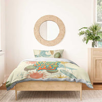 NZ Slang Sweet As Kiwi Shaka Sign Bedding Set New Zealand Surfboards Sun and Tropical Beach Retro