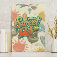 NZ Slang Sweet As Kiwi Shaka Sign Canvas Wall Art New Zealand Surfboards Sun and Tropical Beach Retro