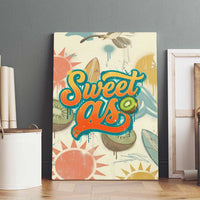 NZ Slang Sweet As Kiwi Shaka Sign Canvas Wall Art New Zealand Surfboards Sun and Tropical Beach Retro