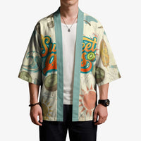 NZ Slang Sweet As Kiwi Shaka Sign Kimono New Zealand Surfboards Sun and Tropical Beach Retro