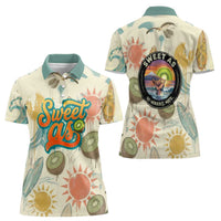 NZ Slang Sweet As Kiwi Shaka Sign Women Polo Shirt New Zealand Surfboards Sun and Tropical Beach Retro