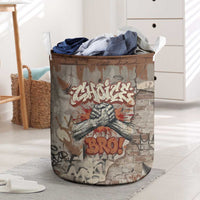 Choice Bro Graffiti Handshake Laundry Basket New Zealand Slang Fern Brick Wall and Urban Street Art