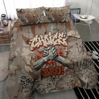 Choice Bro Graffiti Handshake Bedding Set New Zealand Slang Fern Brick Wall and Urban Street Art