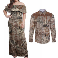 Choice Bro Graffiti Handshake Couples Matching Off Shoulder Maxi Dress and Long Sleeve Button Shirt New Zealand Slang Fern Brick Wall and Urban Street Art
