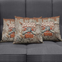 Choice Bro Graffiti Handshake Pillow Cover New Zealand Slang Fern Brick Wall and Urban Street Art