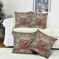 Choice Bro Graffiti Handshake Pillow Cover New Zealand Slang Fern Brick Wall and Urban Street Art