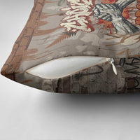 Choice Bro Graffiti Handshake Pillow Cover New Zealand Slang Fern Brick Wall and Urban Street Art