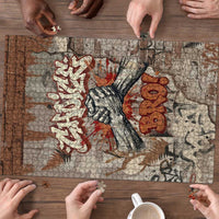 Choice Bro Graffiti Handshake Puzzle New Zealand Slang Fern Brick Wall and Urban Street Art
