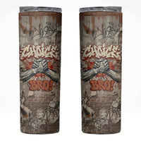 Choice Bro Graffiti Handshake Skinny Tumbler New Zealand Slang Fern Brick Wall and Urban Street Art
