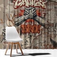 Choice Bro Graffiti Handshake Window Curtain New Zealand Slang Fern Brick Wall and Urban Street Art