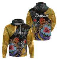 Hawaii Polynesian Hoodie Turtles and Hibiscus Flower Gradient Pattern TS04 - Polynesian Pride