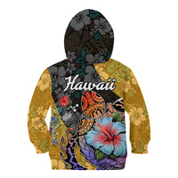 Hawaii Polynesian Kid Hoodie Turtles and Hibiscus Flower Gradient Pattern TS04 - Polynesian Pride