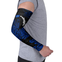 Pohnpei Federated States Of Micronesia Arm Sleeves Polynesian Tribal Heritage Art With Blue Island Tattoo Patterns